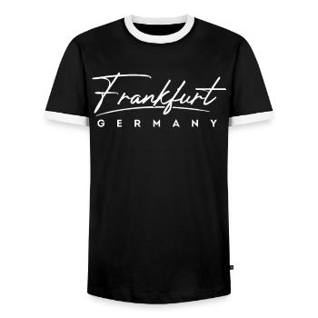 Francfort - T-shirt contrasté Homme - noir/blanc - Devant - AI Model Female 172 light (172cm) & AI Model Male 178 light (178cm)