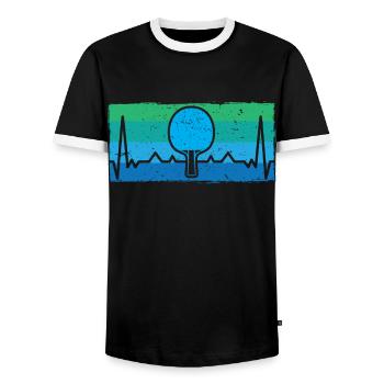 Ping-pong | Ping Pong | Ping-pong - T-shirt contrasté Homme - noir/blanc - Devant - AI Model Female 172 light (172cm) & AI Model Male 178 light (178cm)