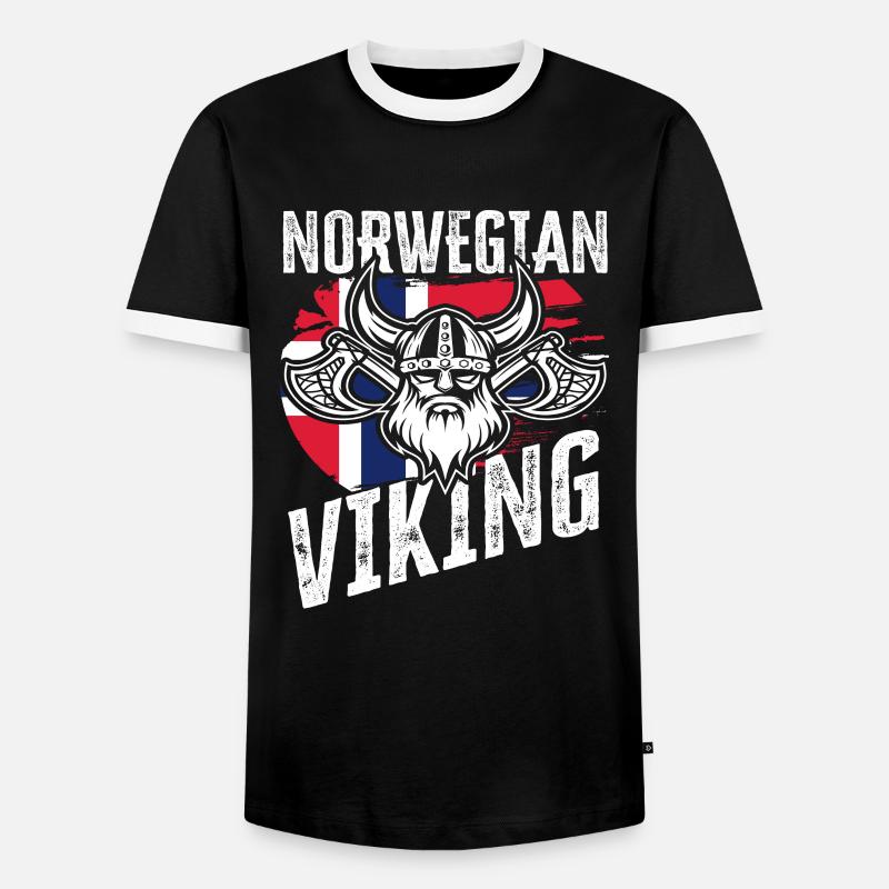 Norwegen Wikinger - Männer Kontrast-T-Shirt - Schwarz/Weiß