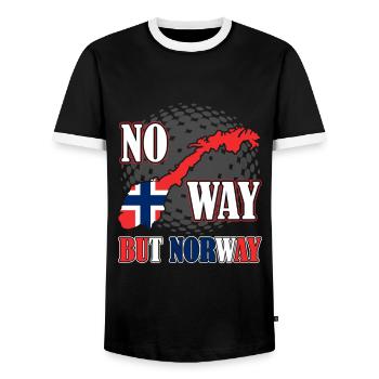 Norway Scandinavia Oslo gift - Men's Ringer Shirt - black/white - Front - AI Model Female 172 light (172cm) & AI Model Male 178 light (178cm)