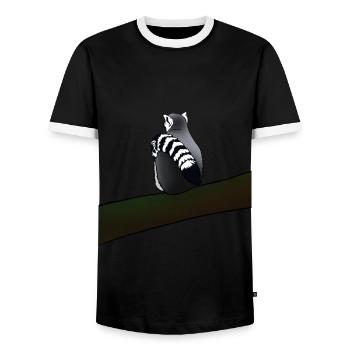 Cadeau de singe lémurien et lémurien pour amis singes - T-shirt contrasté Homme - noir/blanc - Devant - AI Model Female 172 light (172cm) & AI Model Male 178 light (178cm)