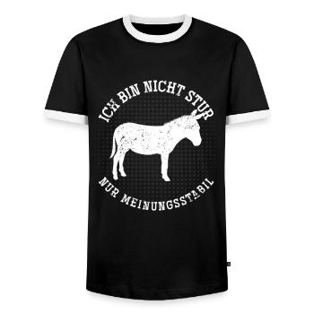 Esel Landwirtschaft - Männer Kontrast-T-Shirt - Schwarz/Weiß - Vorne - AI Model Female 172 light (172cm) & AI Model Male 178 light (178cm)