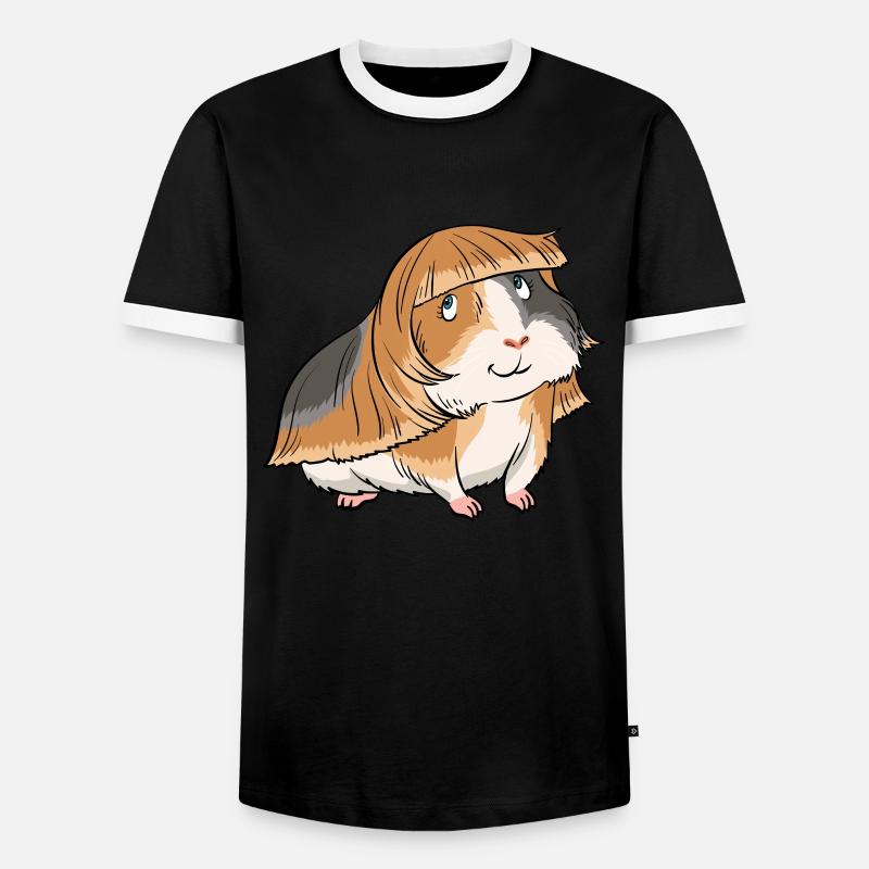 Taglio di capelli della pelliccia del parrucchiere della cavia - Maglietta Contrast da uomo - nero/bianco