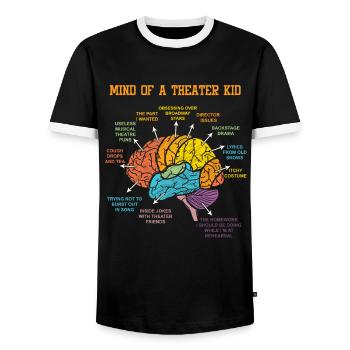 Acteur Brain Theatre Thater Actrice Actrice Cadeau - T-shirt contrasté Homme - noir/blanc - Devant - AI Model Female 172 light (172cm) & AI Model Male 178 light (178cm)