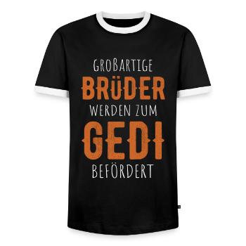 Zum Gedi Befördert Bruder Taufgedi Gedi - Männer Kontrast-T-Shirt - Schwarz/Weiß - Vorne - AI Model Female 172 light (172cm) & AI Model Male 178 light (178cm)