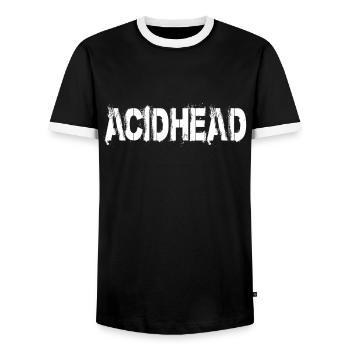 Acidhead - Party Techno Club Feiern Tekkno Drogen - Männer Kontrast-T-Shirt - Schwarz/Weiß - Vorne - AI Model Female 172 light (172cm) & AI Model Male 178 light (178cm)