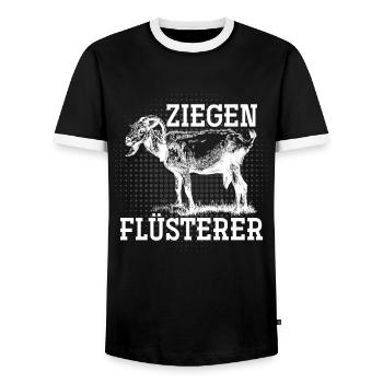 Ziege - Männer Kontrast-T-Shirt - Schwarz/Weiß - Vorne - AI Model Female 172 light (172cm) & AI Model Male 178 light (178cm)