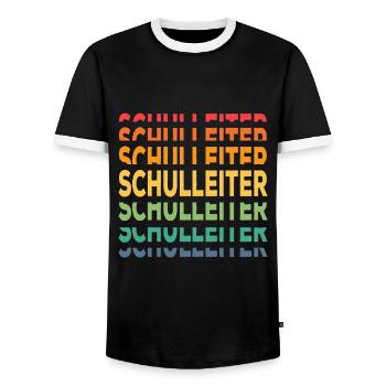 Retro Schulleiter Direktor Rektor Geschenk - Männer Kontrast-T-Shirt - Schwarz/Weiß - Vorne - AI Model Female 172 light (172cm) & AI Model Male 178 light (178cm)