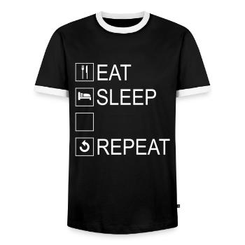 Modèle Eat Sleep Repeat - T-shirt contrasté Homme - noir/blanc - Devant - AI Model Female 172 light (172cm) & AI Model Male 178 light (178cm)