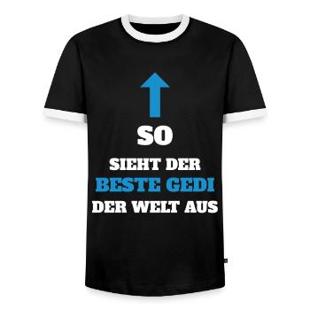 Bester Gedi der Welt Firmgedi Taufgedi Geschenk - Männer Kontrast-T-Shirt - Schwarz/Weiß - Vorne - AI Model Female 172 light (172cm) & AI Model Male 178 light (178cm)