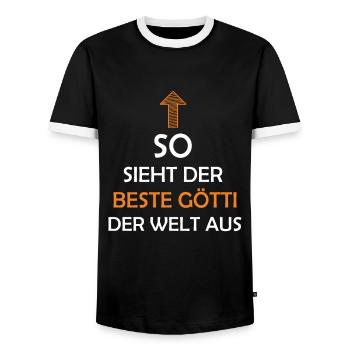 Bester Götti der Welt Firmgötti Taufgötti Geschenk - Männer Kontrast-T-Shirt - Schwarz/Weiß - Vorne - AI Model Female 172 light (172cm) & AI Model Male 178 light (178cm)