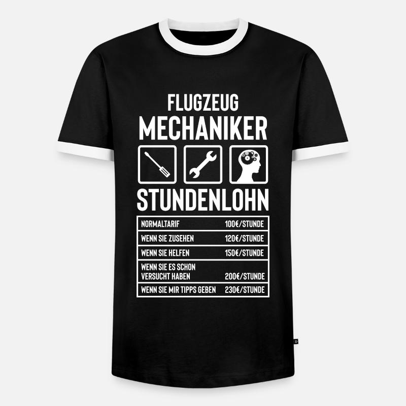 Flugzeugmechaniker Geschenkidee - Männer Kontrast-T-Shirt - Schwarz/Weiß