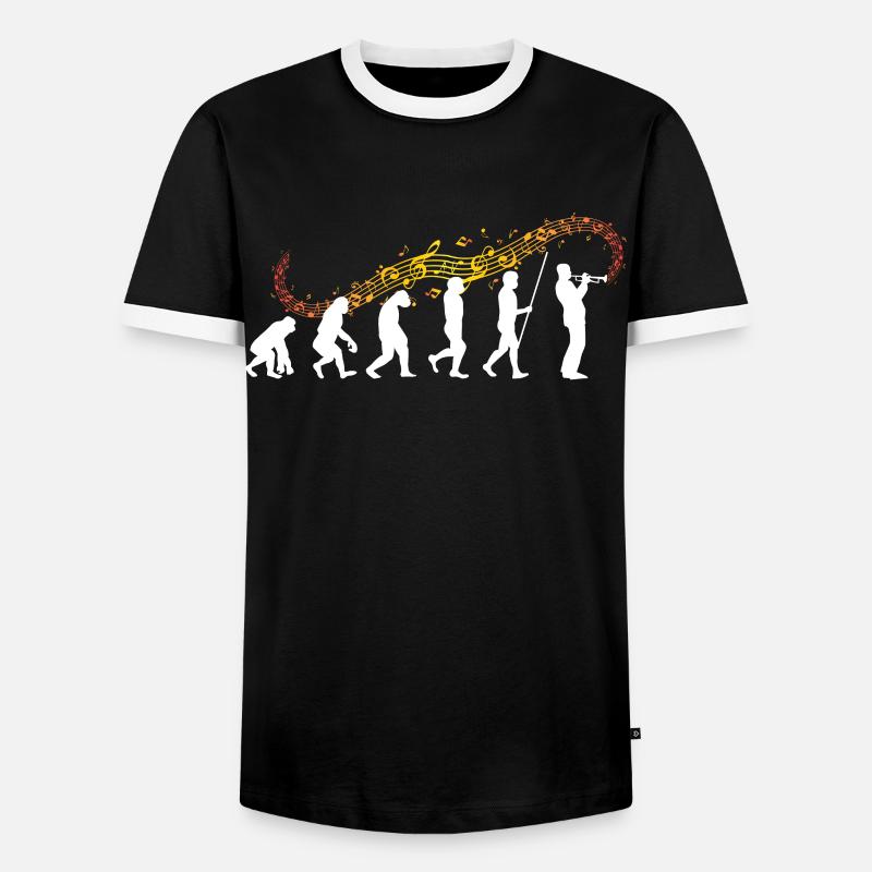 Evolution Trompete | Trompeter cooles Geschenk - Männer Kontrast-T-Shirt - Schwarz/Weiß