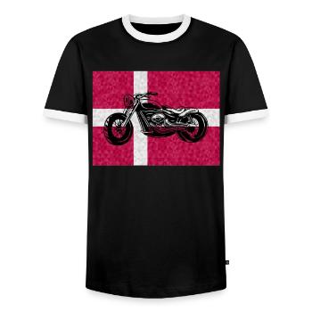 Danemark moto tuning mécanicien chopper - T-shirt contrasté Homme - noir/blanc - Devant - AI Model Female 172 light (172cm) & AI Model Male 178 light (178cm)