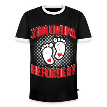 Uropa - Männer Kontrast-T-Shirt - Schwarz/Weiß - Vorne - AI Model Female 172 light (172cm) & AI Model Male 178 light (178cm)