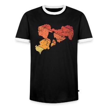 Sachsen wandern Geschenk - Männer Kontrast-T-Shirt - Schwarz/Weiß - Vorne - AI Model Female 172 light (172cm) & AI Model Male 178 light (178cm)