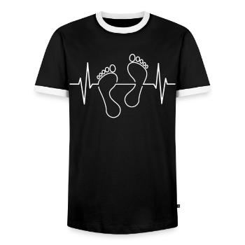 Soins des pieds pédicure podiatre nail salon cadeau - T-shirt contrasté Homme - noir/blanc - Devant - AI Model Female 172 light (172cm) & AI Model Male 178 light (178cm)