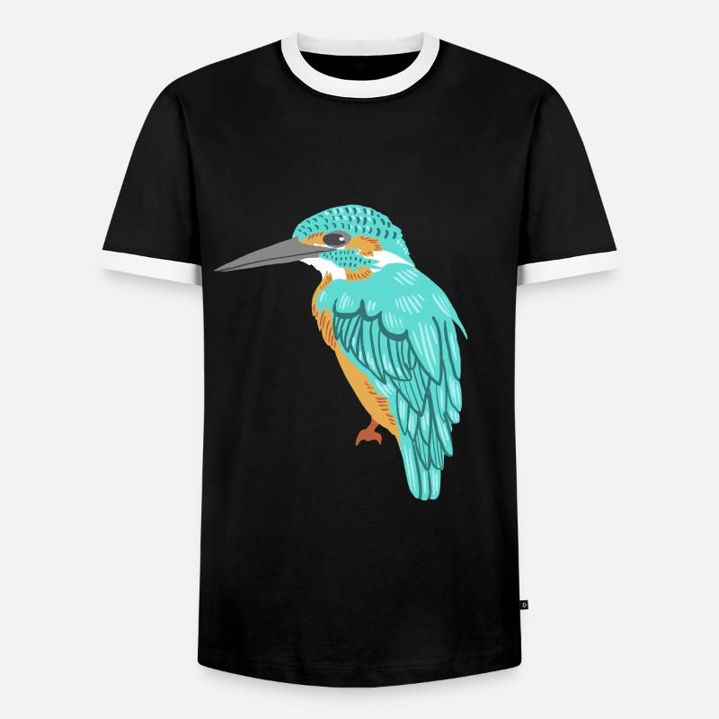 kingfisher - Men's Ringer Shirt - black/white