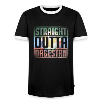 Straight Outta Dagestan, Dagestan Flag, Dagestan - Männer Kontrast-T-Shirt - Schwarz/Weiß - Vorne - AI Model Female 172 light (172cm) & AI Model Male 178 light (178cm)