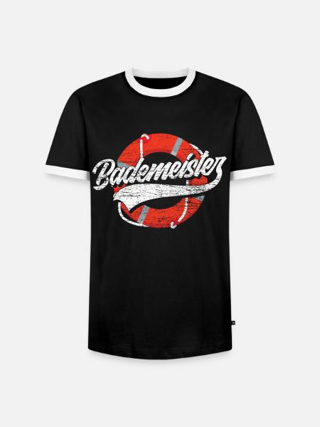 Bademeister - Männer Kontrast-T-Shirt - Schwarz/Weiß