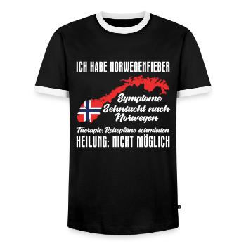 Norwegen Skandinavien Norweger - Männer Kontrast-T-Shirt - Schwarz/Weiß - Vorne - AI Model Female 172 light (172cm) & AI Model Male 178 light (178cm)