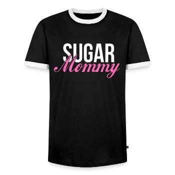 Sugar Mommy Momma Mama présente Toyboy - T-shirt contrasté Homme - noir/blanc - Devant - AI Model Female 172 light (172cm) & AI Model Male 178 light (178cm)