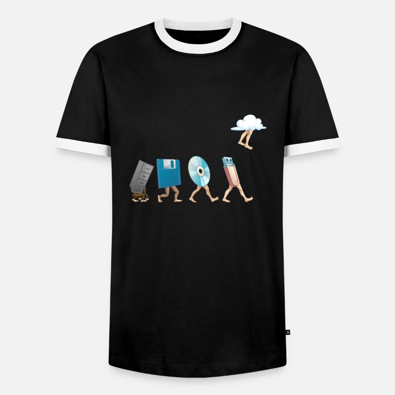 Computer Engineering Software Diskette USB Wolke - Männer Kontrast-T-Shirt - Schwarz/Weiß