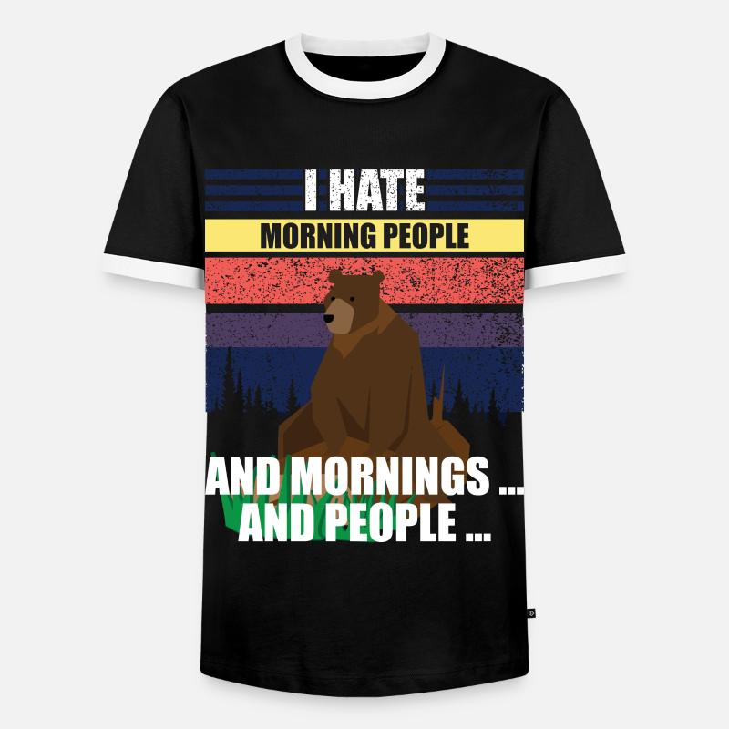 I hate people - Men's Ringer Shirt - black/white