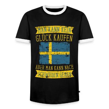 Schweden Europa - Männer Kontrast-T-Shirt - Schwarz/Weiß - Vorne - AI Model Female 172 light (172cm) & AI Model Male 178 light (178cm)