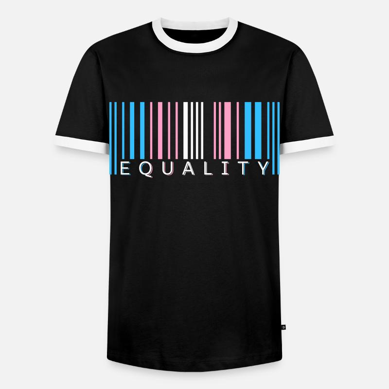 Transgender Barcode Trans Pride Geschenk - Männer Kontrast-T-Shirt - Schwarz/Weiß