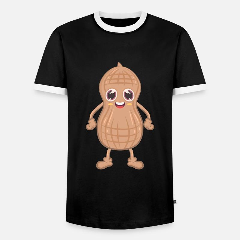 Erdnuss - Männer Kontrast-T-Shirt - Schwarz/Weiß