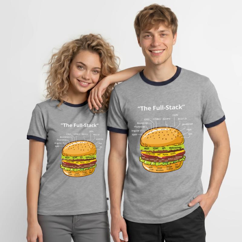 Computer Programmierer Programmierer Software Burger Liebhaber Männer Kontrast-T-Shirt