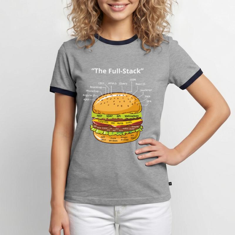 Computer Programmierer Programmierer Software Burger Liebhaber Männer Kontrast-T-Shirt