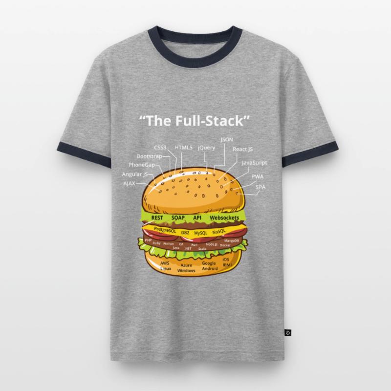 Computer Programmer Coders Software Burger Lovers Men's Ringer Shirt