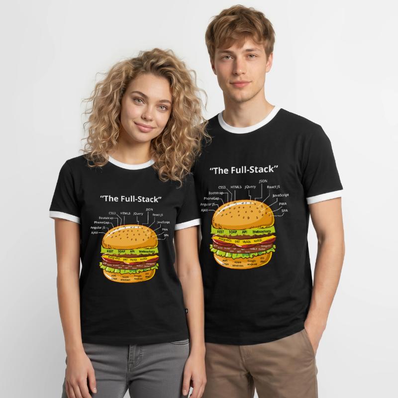 Programmeur informatique Codeurs Software Burger Lovers T-shirt contrasté Homme