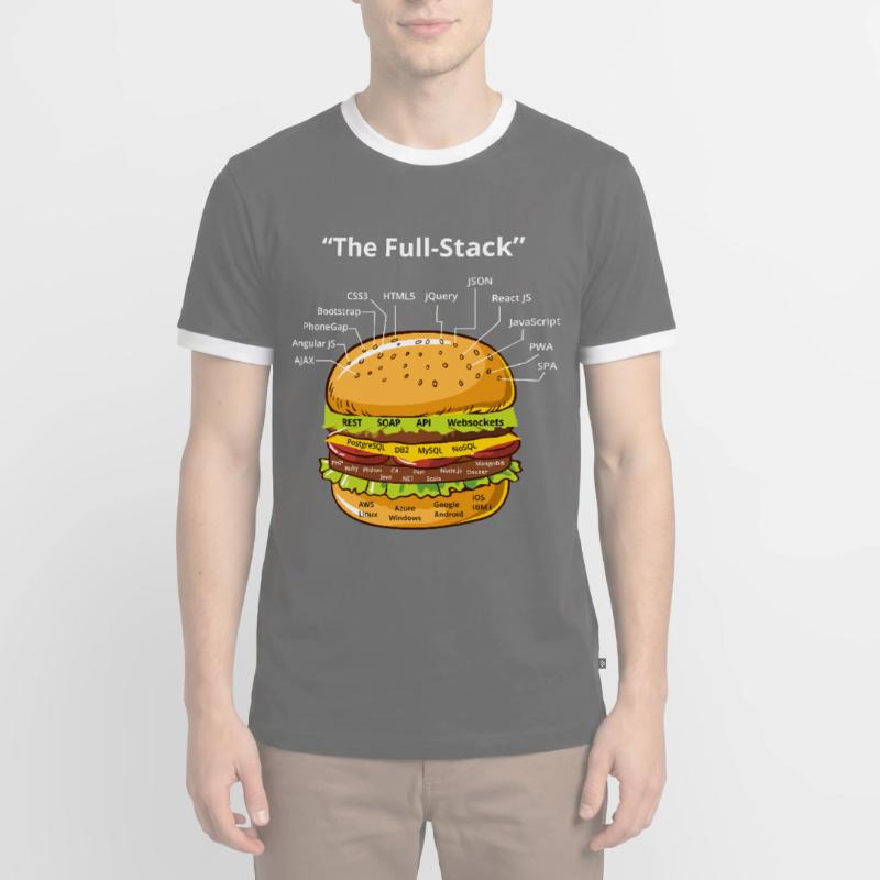 Programmeur informatique Codeurs Software Burger Lovers T-shirt contrasté Homme