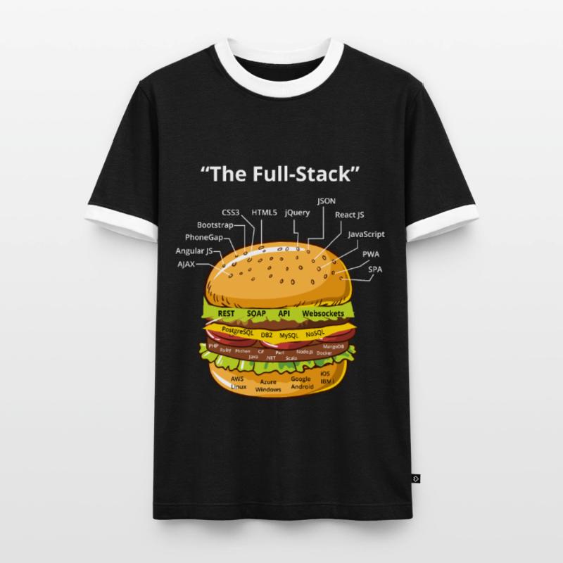 Programmeur informatique Codeurs Software Burger Lovers T-shirt contrasté Homme