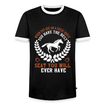 Pferde Reiter Spruch Geschenk Pferdeliebhaber - Männer Kontrast-T-Shirt - Schwarz/Weiß - Vorne - AI Model Female 172 light (172cm) & AI Model Male 178 light (178cm)