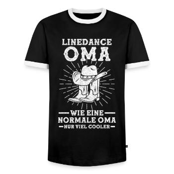 Line Dance Großmutter Tänzerin Country Western Oma - Männer Kontrast-T-Shirt - Schwarz/Weiß - Vorne - AI Model Female 172 light (172cm) & AI Model Male 178 light (178cm)
