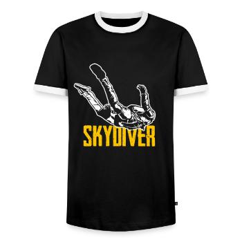 Skydiver gift for skydiver athletes - Men's Ringer Shirt - black/white - Front - AI Model Female 172 light (172cm) & AI Model Male 178 light (178cm)