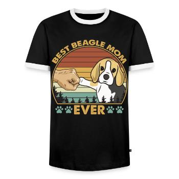 Best Beagle Mom Ever T-Shirt - Men's Ringer Shirt - black/white - Front - AI Model Female 172 light (172cm) & AI Model Male 178 light (178cm)