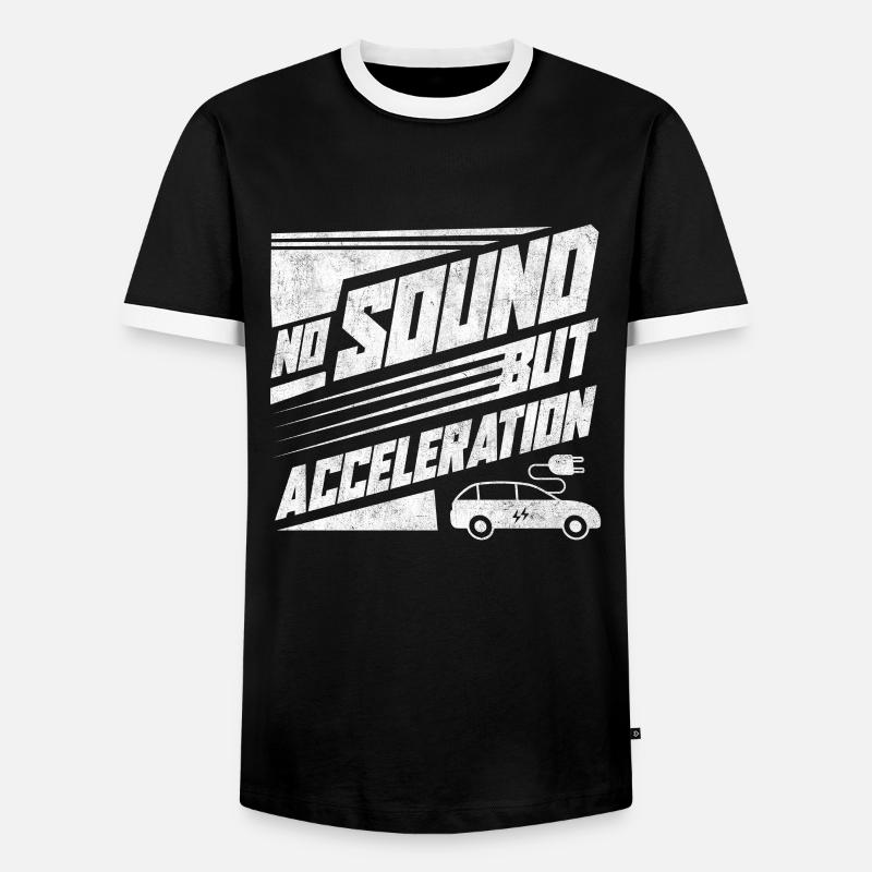 E-Auto - Männer Kontrast-T-Shirt - Schwarz/Weiß