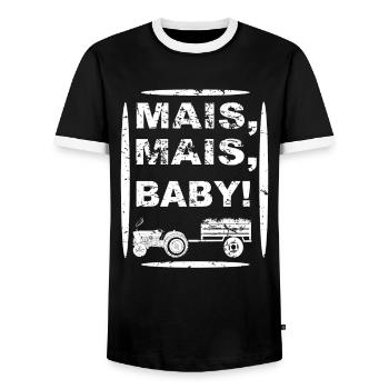 Mais Mais Baby - Männer Kontrast-T-Shirt - Schwarz/Weiß - Vorne - AI Model Female 172 light (172cm) & AI Model Male 178 light (178cm)