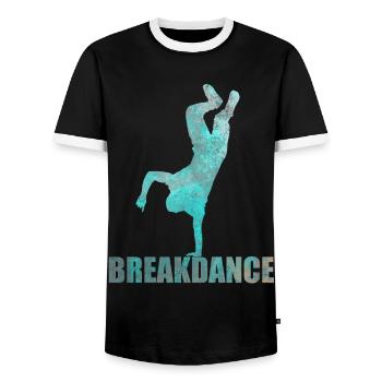 Streetdance Hip Hop Dance Breakdance Gift - Men's Ringer Shirt - black/white - Front - AI Model Female 172 light (172cm) & AI Model Male 178 light (178cm)