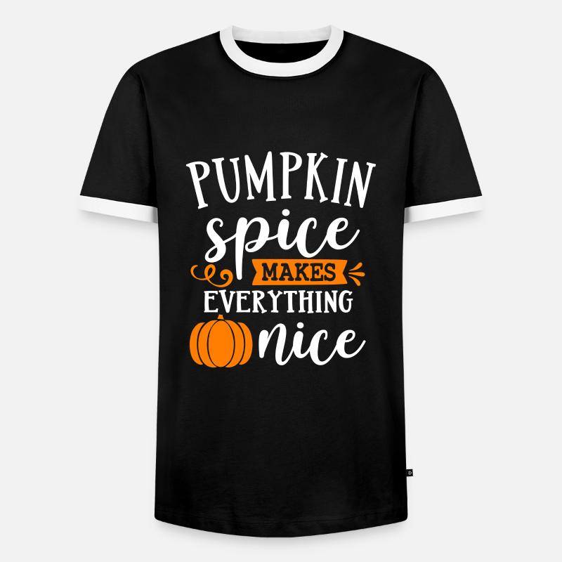 Pumpkin Spice makes everything nice - Men's Ringer Shirt - black/white