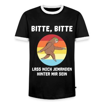 Marathon Laufen Faultier - Männer Kontrast-T-Shirt - Schwarz/Weiß - Vorne - AI Model Female 172 light (172cm) & AI Model Male 178 light (178cm)