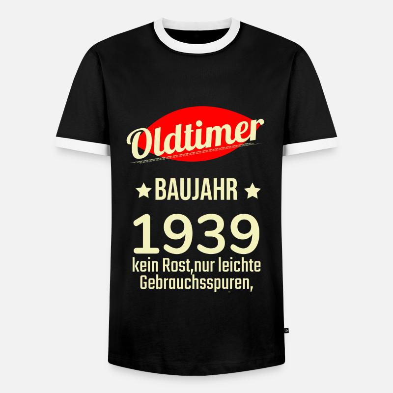 Oldtimer built in 1939 No rust Easily used - Men's Ringer Shirt - black/white