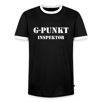 Lustig G-Punkt Inspektor Geschenk für den Mann als - Männer Kontrast-T-Shirt - Schwarz/Weiß - Vorne - AI Model Female 172 light (172cm) & AI Model Male 178 light (178cm)