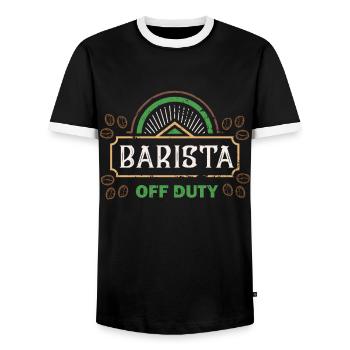 Barista Of Duty - Barista - Männer Kontrast-T-Shirt - Schwarz/Weiß - Vorne - AI Model Female 172 light (172cm) & AI Model Male 178 light (178cm)