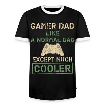 Gamer Dad Like A Normal Dad Gamer Husband Video Ga - Männer Kontrast-T-Shirt - Schwarz/Weiß - Vorne - AI Model Female 172 light (172cm) & AI Model Male 178 light (178cm)
